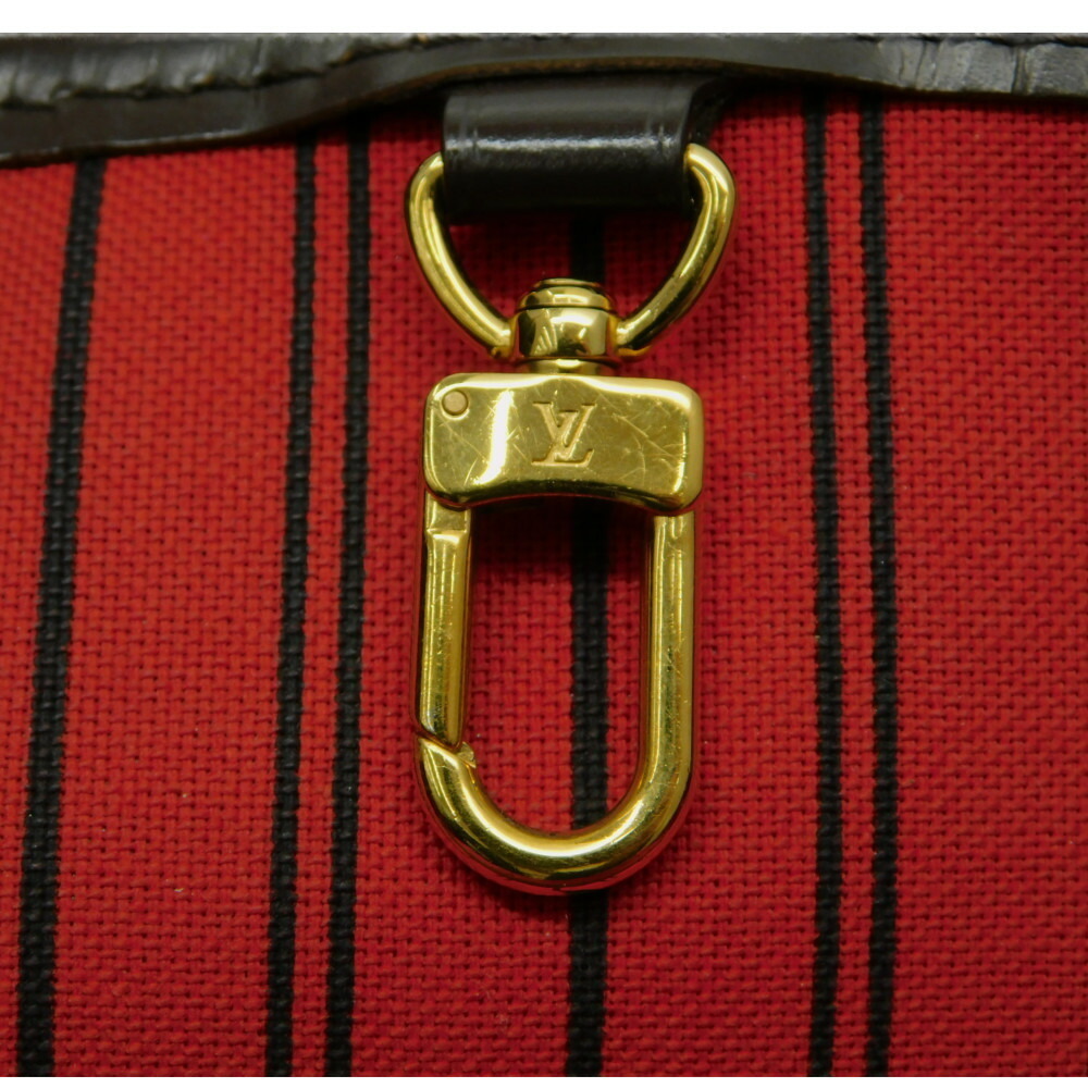 Louis Vuitton Neverfull Damier Ebene Brown Tote Bag Brown Red Pouch - Picture 5 of 7